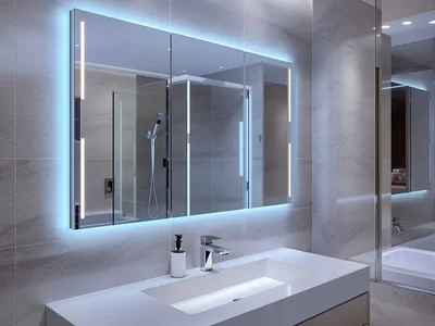 Miroir de salle de bains rétroéclairé — Clarté Vitrerie