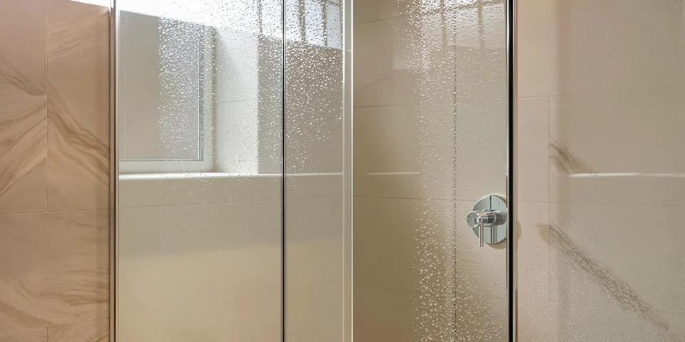 Douche à l'italienne avec paroi en verre sur mesure — Clarté Vitrerie