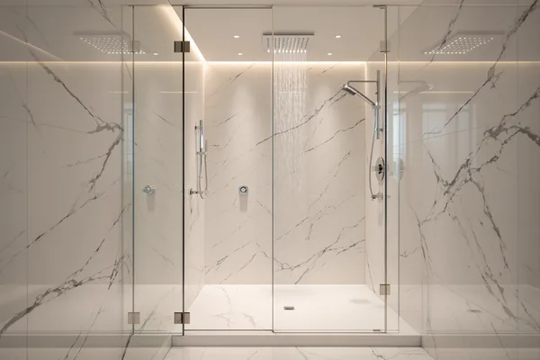 Douche à l'italienne avec paroi en verre — Clarté Vitrerie