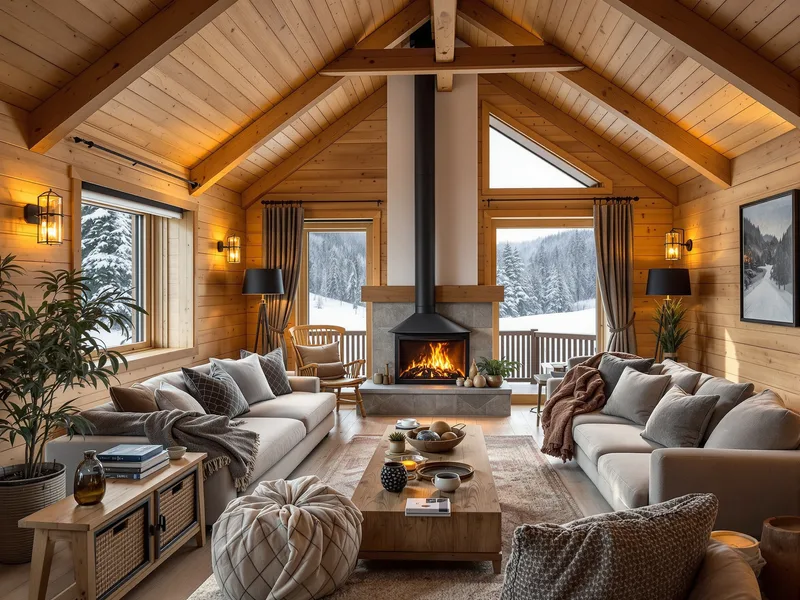 Fenêtre triple vitrage dans un chalet suisse en hiver — Clarté Vitrerie